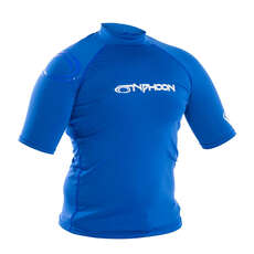 Rashguard Junior Typhoon Flatlock À Manches Courtes - Bleu Aqua