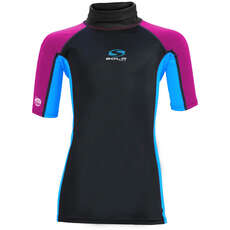 Sola Junior Manica Corta Rashvest - Magenta / Turchese A1743