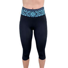 Pantaloni Capri Vaikobi Active Paddle - Nero / Teal Vk-240