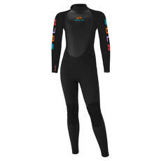 Traje De Neopreno Con Cremallera Trasera Sola Kids Fire 4/3Mm - Negro A1509