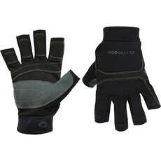 Typhoon Colwyn Medio Dedo Guantes De Vela - Negro 310261