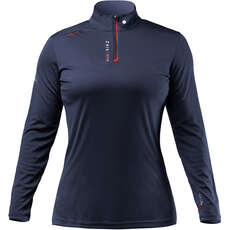 Top Da Donna Zhik Uv Active 1/4 Zip Manica Lunga Asciugatura Rapida Uv50+ - Navy Atp-0085