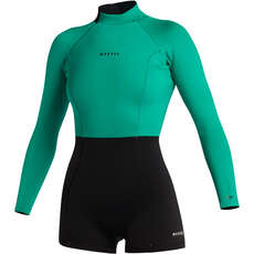 Traje De Neopreno Corto Mystic Lunar De 2/2 Mm Con Cremallera Trasera Y Brazo Largo Para Mujer - Negro/verde 240111