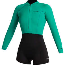 Traje De Neopreno Corto Mystic Lunar De 2/2 Mm Con Cremallera Frontal Y Brazo Largo Para Mujer - Negro/verde 240112