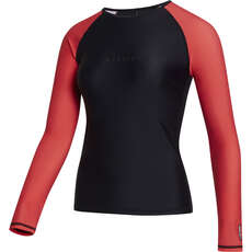 Mystic Mujer Jayde Long-Sleeve Rashvest - Negro/rojo 230159