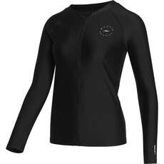 Mystic Mujeres Jayde Long-Sleeve Zip-Up Rashvest - Negro 230161