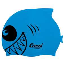 Gorro De Baño De Silicona Cressi Kids Shark - Azul Claro