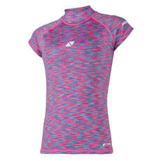 Manica Corta Magic Marine Womens Cube Rashvest - Melee Blu / Rosa