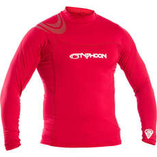 Gilet Rash Con Chiusura Piatta A Maniche Lunghe Typhoon - Rosso Intenso 430012