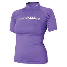 Magic Marine Donne Cubo Short Sleeve Rash Vest - Viola