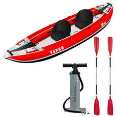 Z-Pro Tango 2 Kayak Gonfiabile Rosso - Pacchetto Kayak Per 1 O 2 Persone